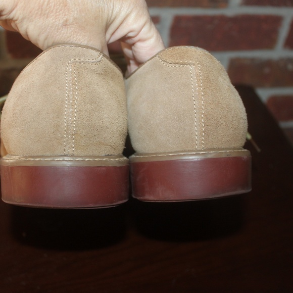 Bass Brockton Tan Suede Leather oxford shoes size 10.5M EUC - Picture 4 of 5